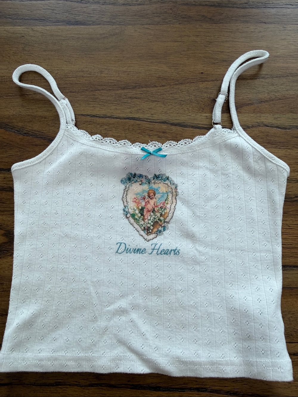 Edikted Cream Tank Top with Teal Accent